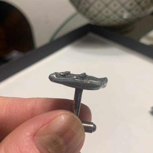 50’s 60’s BRUTALIST MODERNIST ARTIST STUDIO CUFFLINKS TESTED STERLING SILVER - Picture 7 of 11